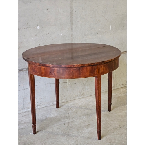 667 - Mahogany Turnover Top Table H70cm W89cm