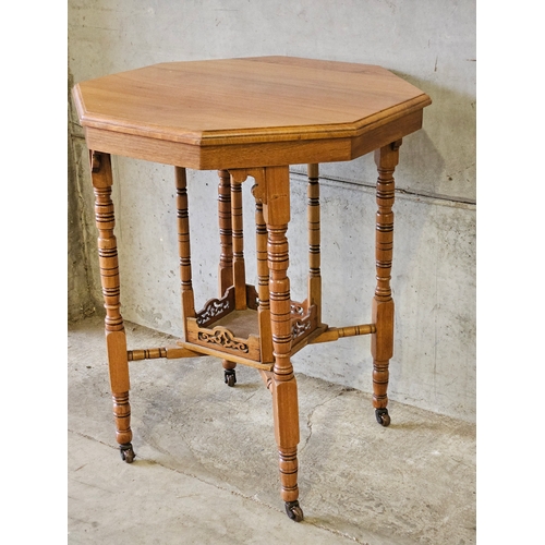 672 - Mahogany Octagonal Occasional Table H73cm