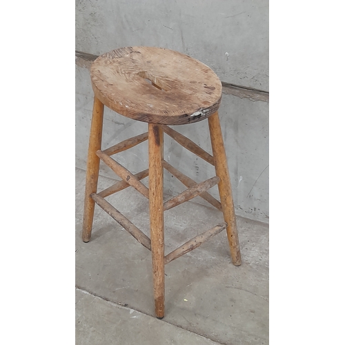 675 - Pine Kitchen Stool H61cm