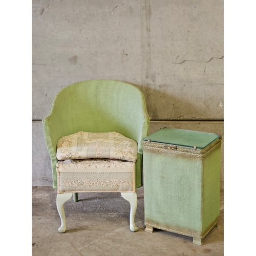 680 - Lloyd Loom Chair & Linen Box