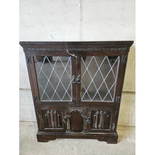 688 - Oak Leaded China Cabinet