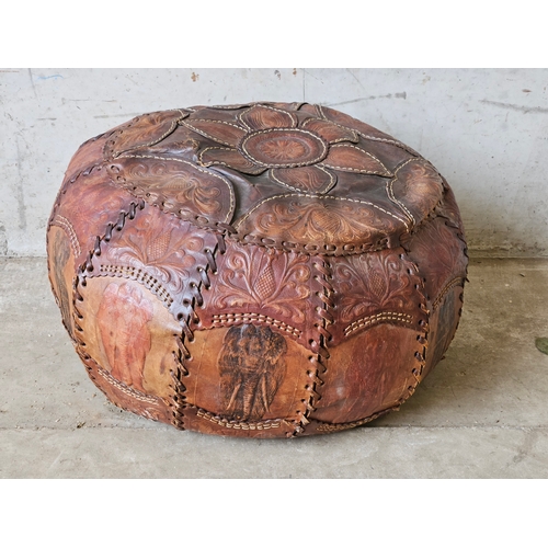 695 - Leather Pouffe