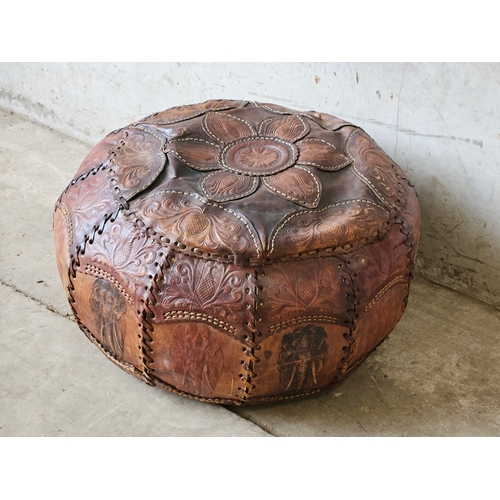 695 - Leather Pouffe