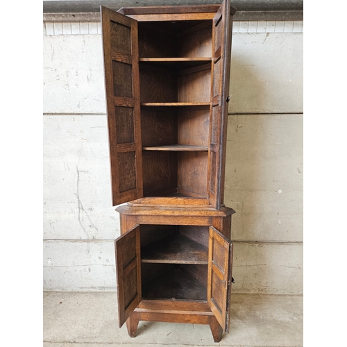 698 - Victorian Oak Corner Cupboard H200cm W75cm