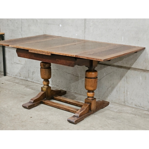 717 - Oak Draw Leaf Table H70cm W154cm D90cm