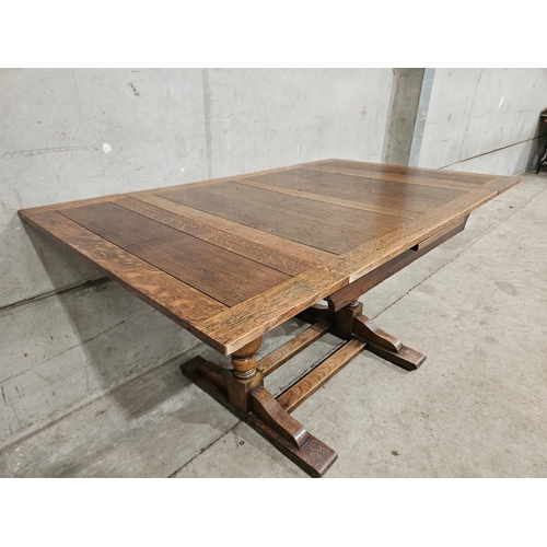 717 - Oak Draw Leaf Table H70cm W154cm D90cm