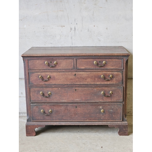 723 - Georgian Oak Chest Of Drawers H87cm W107cm D55cm