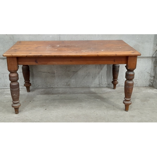 726 - Pine Kitchen Table H75cm L153cm W92cm