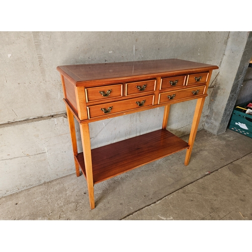 739 - Reproduction Mahogany Inlaid Console Side Table H75cm W81cm D34cm