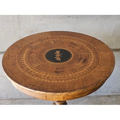 741 - Walnut Inlay Centre Table H73cm W60cm