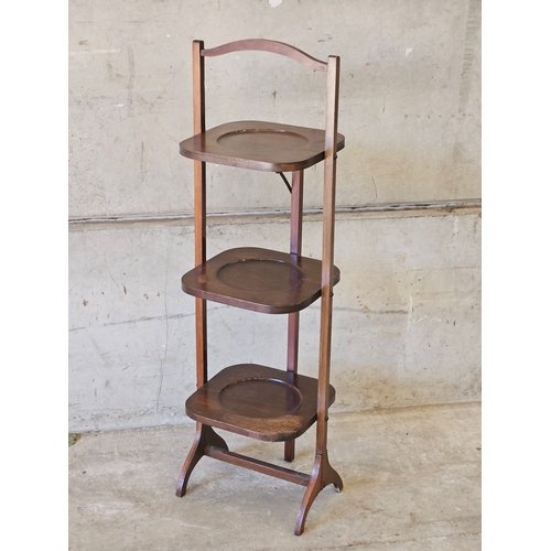 744 - Mahogany 3 Tier Cakestand H87cm