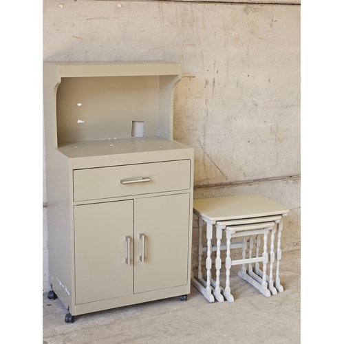 746 - Small Cupboard & Nest Of 3 Tables