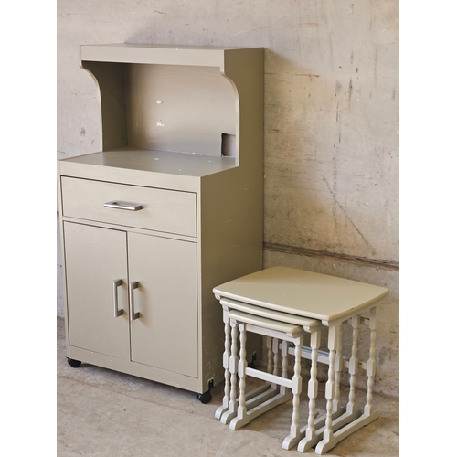 746 - Small Cupboard & Nest Of 3 Tables