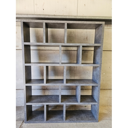 750 - Large Grey Concrete Look Shelving/Display Unit H200cm W150cm D34cm