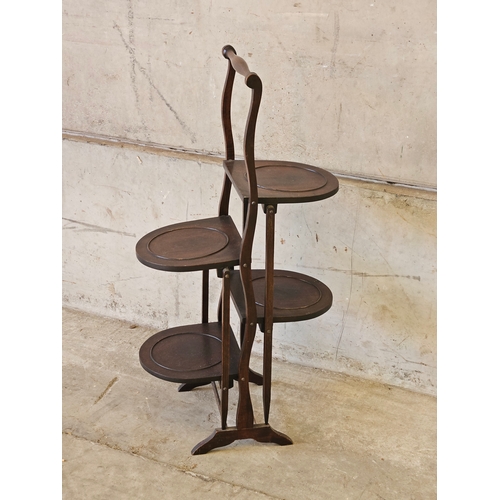 752 - Mahogany 4 Tier Cakestand H76cm