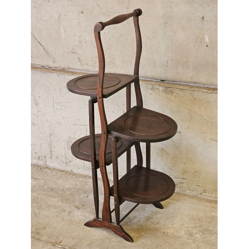 752 - Mahogany 4 Tier Cakestand H76cm