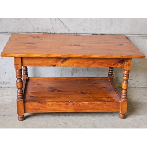 767 - Pine Coffee Table, Nest Of 3 Tables, Tea Trolley