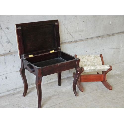 771 - Mahogany Rocking Gout Footstool & Piano Stool