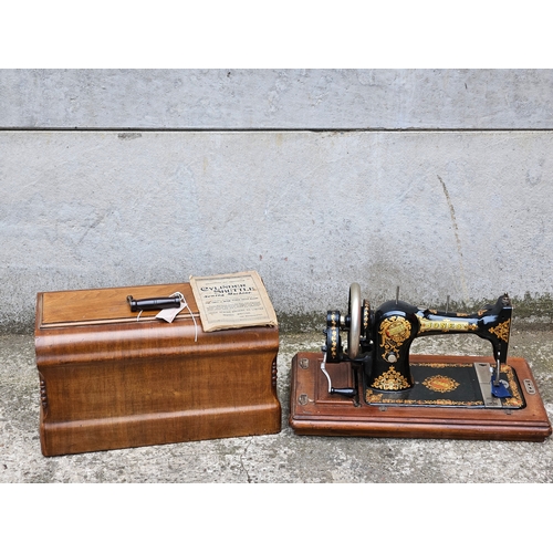 781 - Antique Jones Sewing Machine In Case