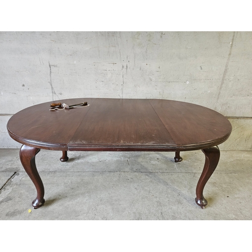 788 - Mahogany Extending Dining Table With Handle & 4 Reproduction Mahogany Dining Chairs