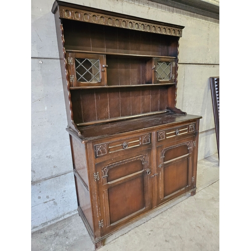 801 - Oak Old Charm Style Dresser H182cm W124cm D48cm