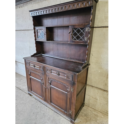 801 - Oak Old Charm Style Dresser H182cm W124cm D48cm