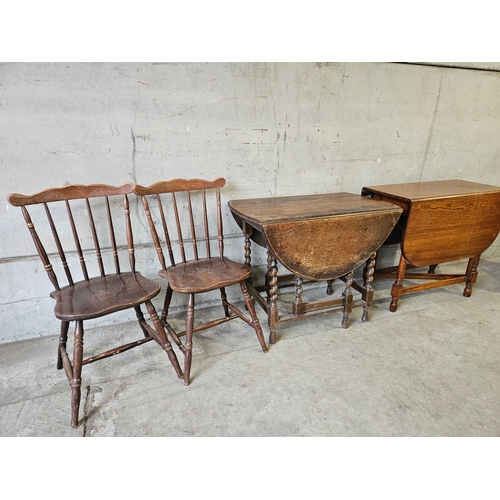 810 - 2 Oak Tables & 2 Chairs