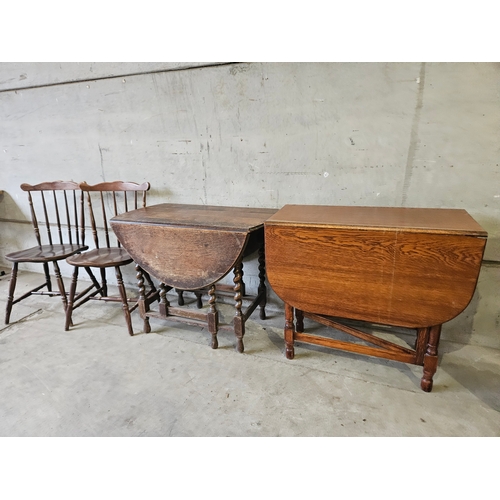 810 - 2 Oak Tables & 2 Chairs