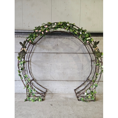 811 - Large Decorative Wicker & Wire Wedding Arch H230cm W254cn