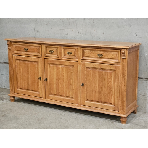 815 - Reproduction Oak Sideboard H97cm W193cm D49cm