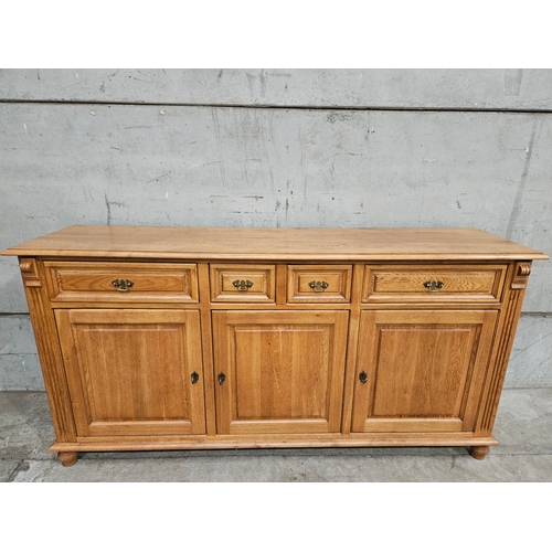 815 - Reproduction Oak Sideboard H97cm W193cm D49cm