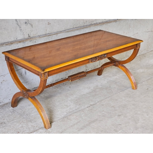 818 - Reproduction Mahogany Coffee Table H45cm W100cm D50cm