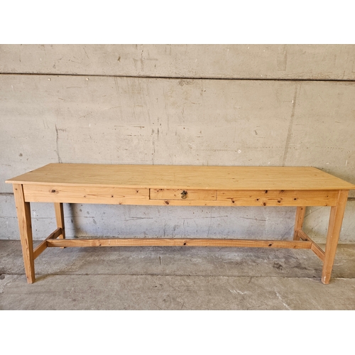 823 - Pine Refectory Table H78cm W228cm D56cm