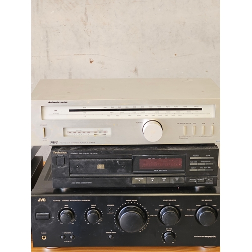 844 - JVC Stereo Amplifier, Technics CD Player, Sharp DVD/CD Player Etc