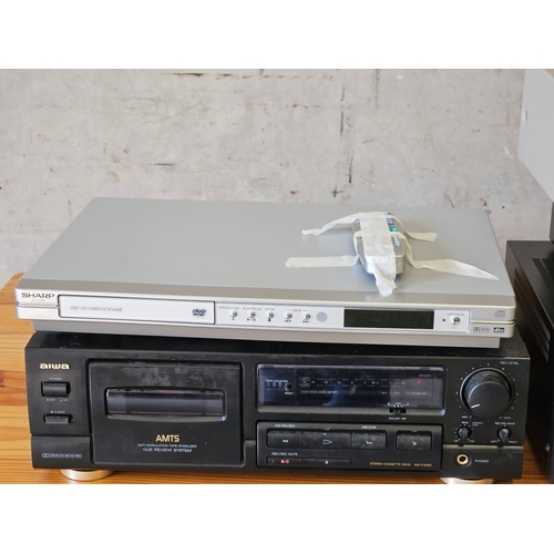 844 - JVC Stereo Amplifier, Technics CD Player, Sharp DVD/CD Player Etc