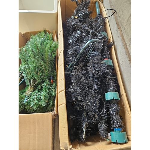 845 - 2 Christmas Trees, Box Of Kitchenalia Etc