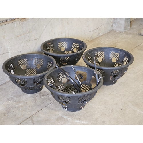 867 - 4 Large Hanging Baskets c/w Wall Brackets