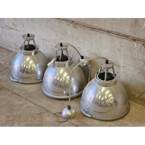 882 - 3 Aluminium Ceiling Lights H38cm