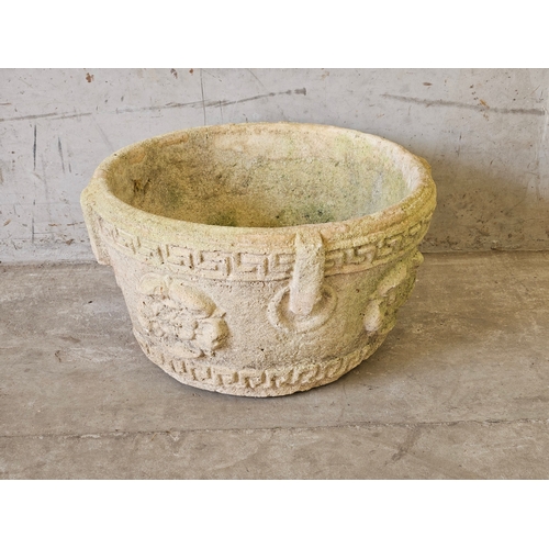 885 - Round Stoneware Planter H26cm W45cm