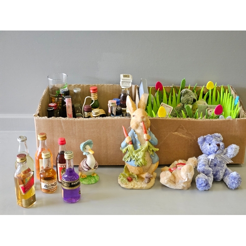 405A - Box Including Beatrix Potter Jemima Puddleduck, Ware Peter Rabbit, Miniature Spirits, Miniature Tedd... 