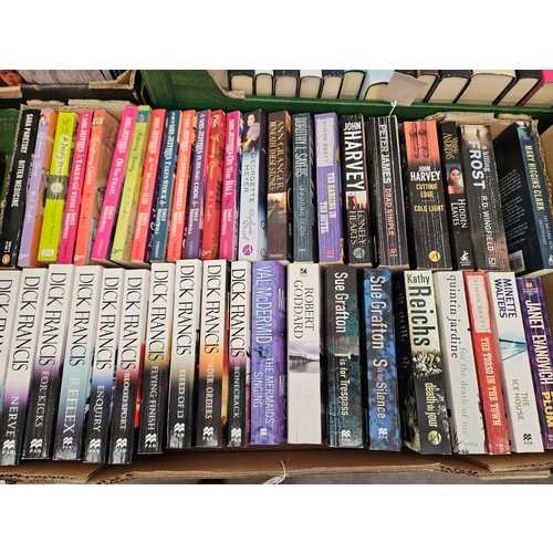 7 - Box Including Assorted Paperbacks - Dick Francis, Mrs Jeffries Etc