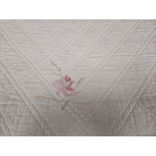 72 - Victorian Cream Quilt 254cm x 190cm (Slightly Marked)