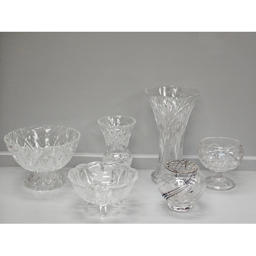 81 - Box Including Cut Glass Bowls, Vases Etc