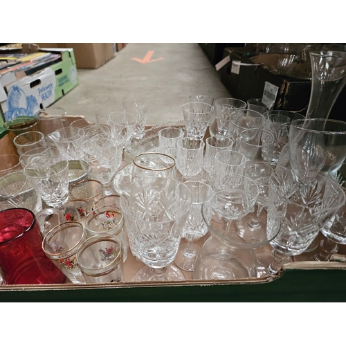 91 - 3 Boxes Of Assorted Glasses