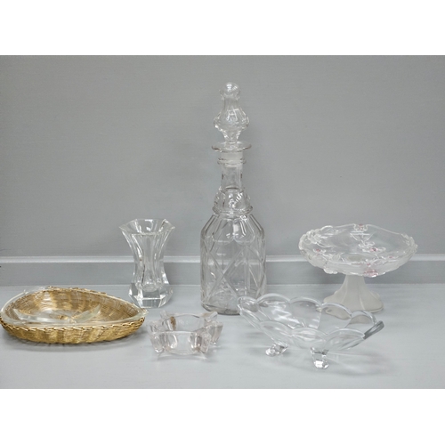 98 - Box Including 6 Cut Glass Decanters Etc