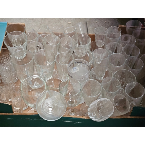 107 - 3 Boxes Of Assorted Wine Glasses Etc