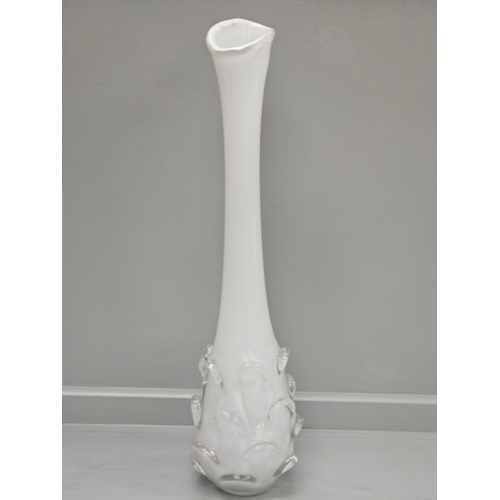 115 - Milk Glass Style Tall Vase H50cm