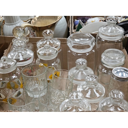 118 - Box Including Quantity Of Storage Jars, Glasses Etc