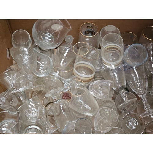 107 - 3 Boxes Of Assorted Wine Glasses Etc