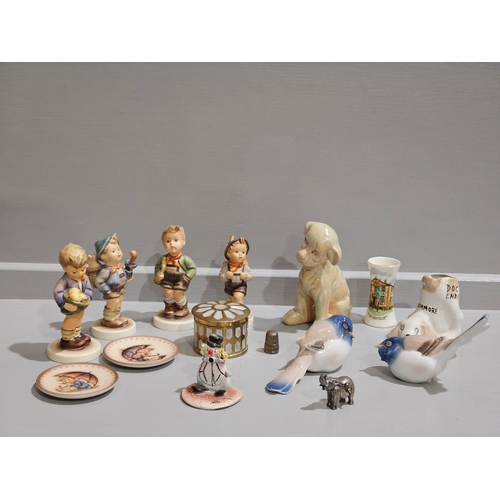 133 - 4 Hummell Figures, 2 Royal Copenhagen Bird Figurines Etc